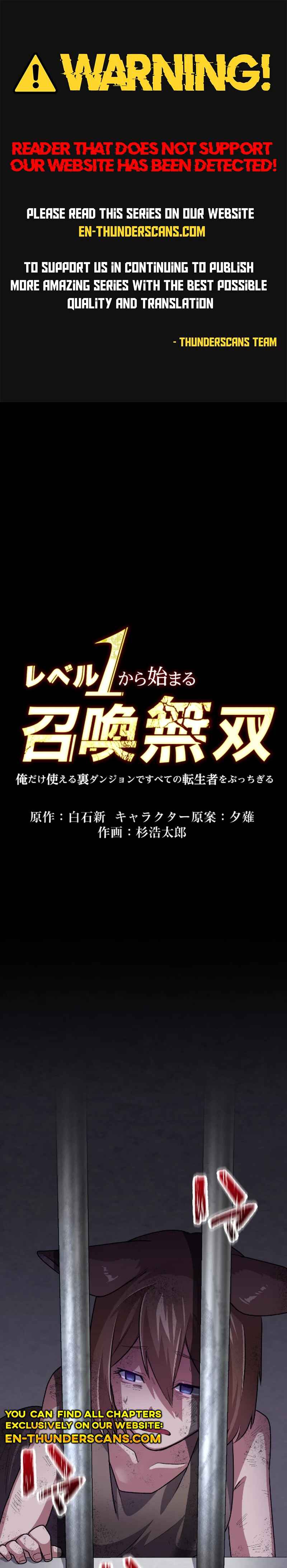 Page 1 Chapter 14 Level 1 kara Hajimaru Shoukan Musou - Ore Dake Tsukaeru Ura Dungeon de Subete no Tenseisha o Bucchigiru (Webtoon)