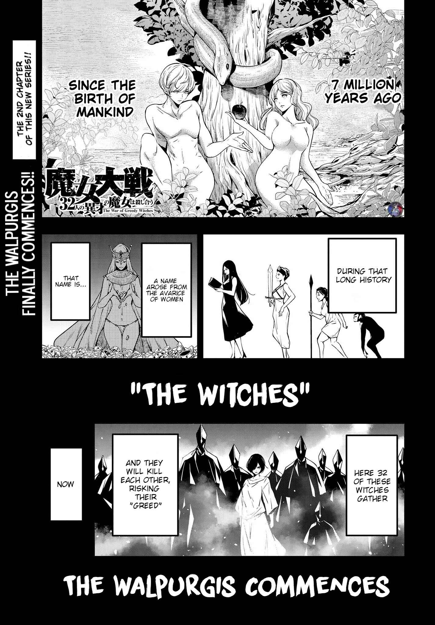 Page 1 Chapter 2 Majo Taisen - 32-nin no Isai no Majo wa Koroshiau