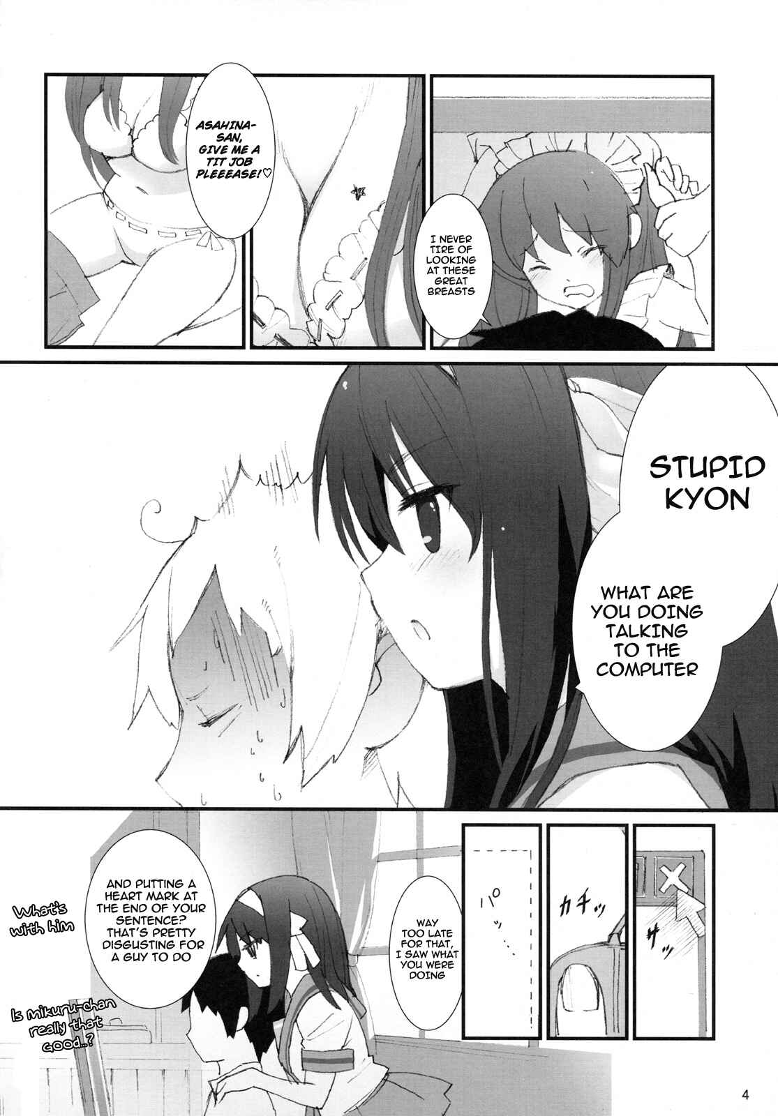 Page 3 Chapter Unknown_6dd8 Suzumiya Haruhi no Yuuutsu - Honto wa Okotteru no yo! Baka... (Doujinshi)