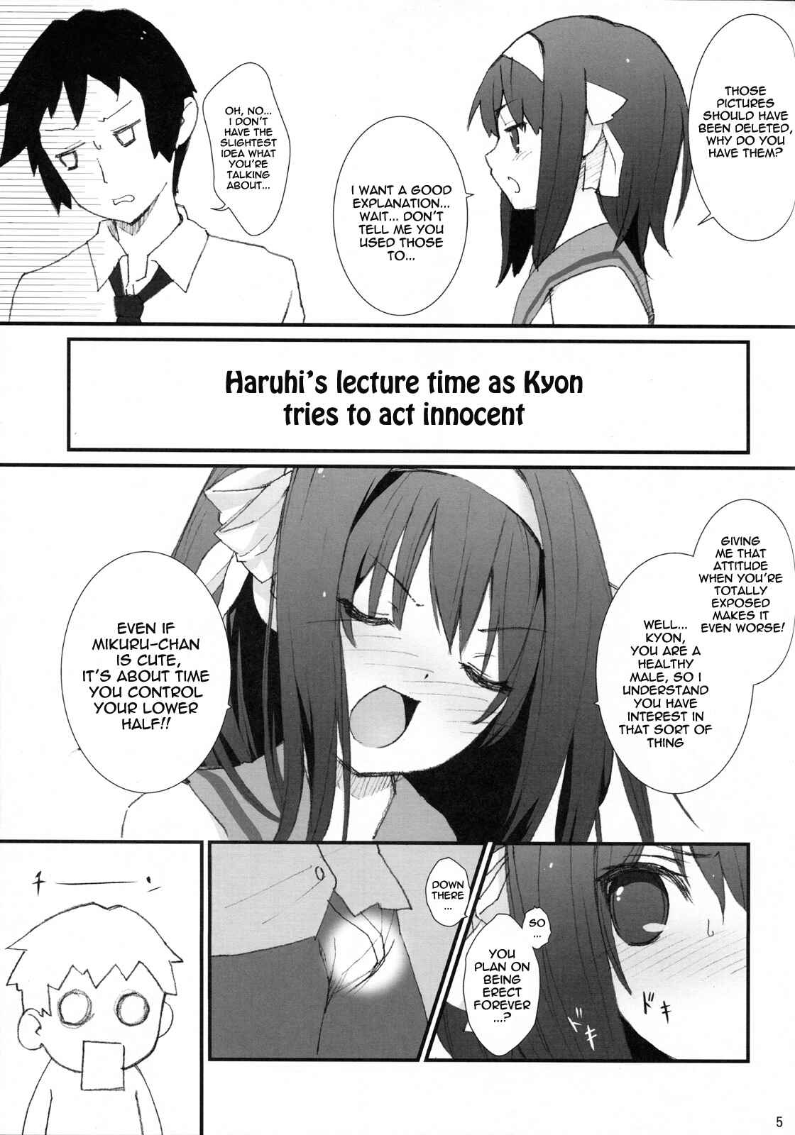 Page 4 Chapter Unknown_6dd8 Suzumiya Haruhi no Yuuutsu - Honto wa Okotteru no yo! Baka... (Doujinshi)