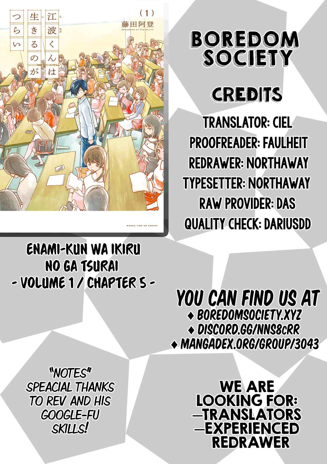 Page 22 Chapter 5 Enami-kun wa Ikiru no ga tsurai