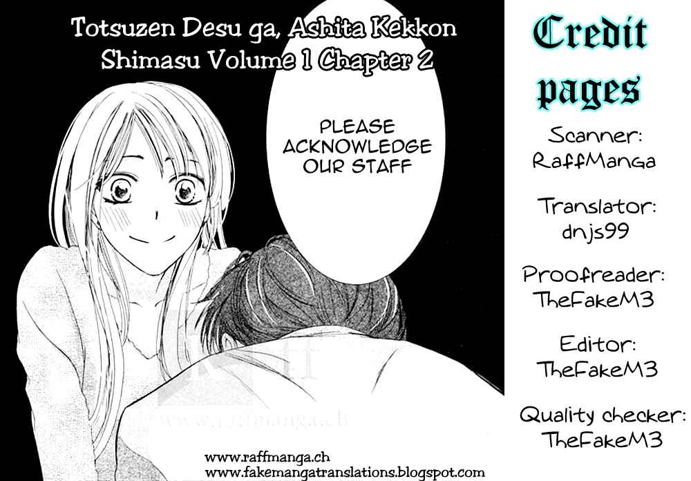 Page 36 Chapter 2 Totsuzen Desu ga, Ashita Kekkon Shimasu