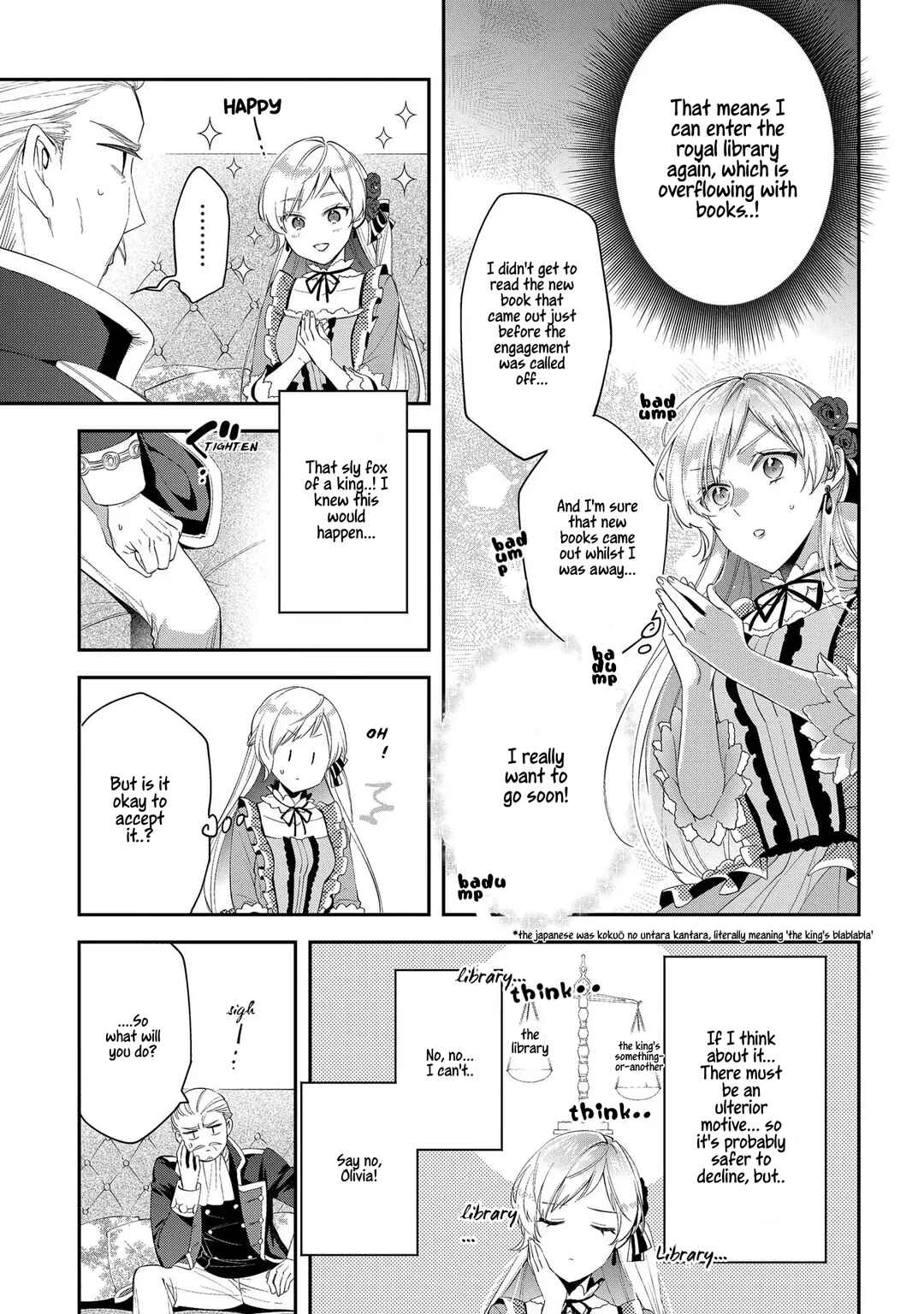 Page 13 Chapter 4 Outaishi ni Konyaku Haki Saretanode, Mou Baka no Furi wa Yameyou to Omoimasu