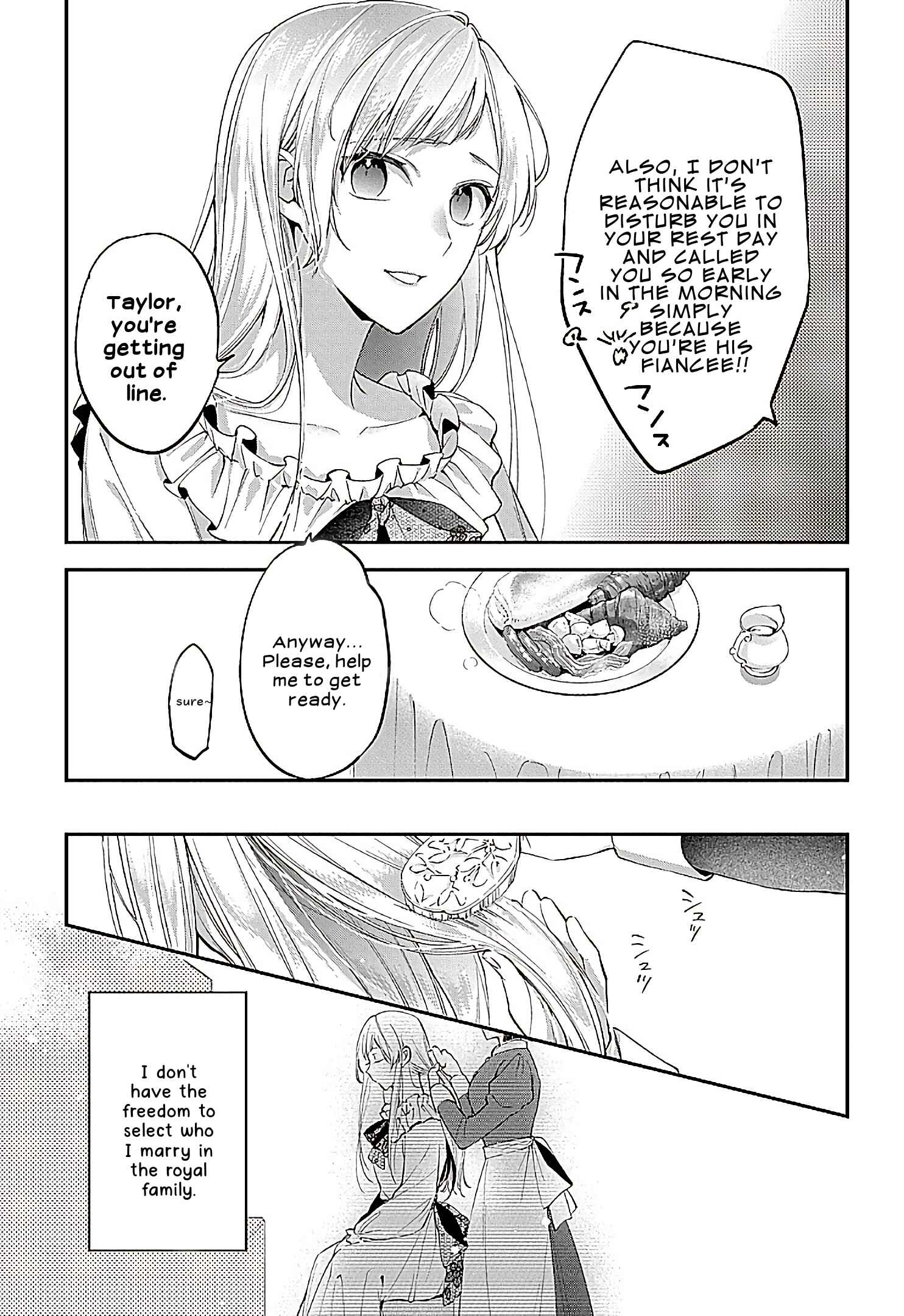 Page 6 Chapter 1 Outaishi ni Konyaku Haki Saretanode, Mou Baka no Furi wa Yameyou to Omoimasu