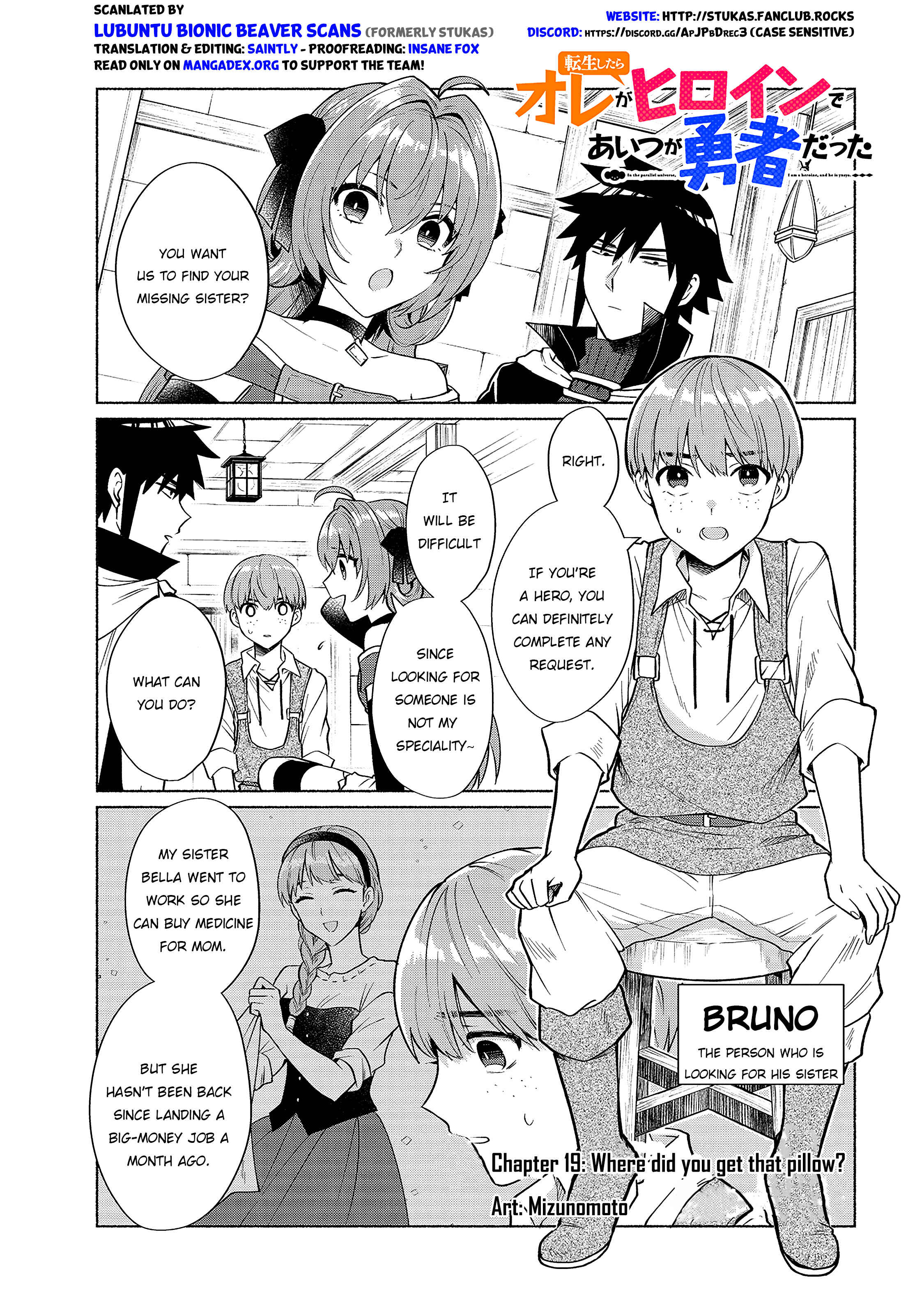 Page 1 Chapter 19 Tensei Shitara Ore ga Heroine de Aitsu ga Yuusha Datta