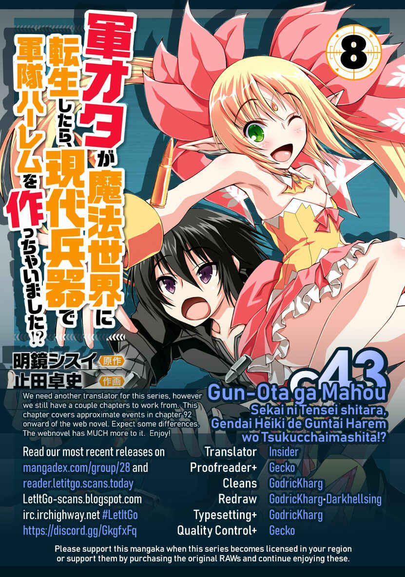 Page 1 Chapter 43 Gun-Ota ga Mahou Sekai ni Tensei shitara, Gendai Heiki de Guntai Harem wo Tsukucchaimashita!?