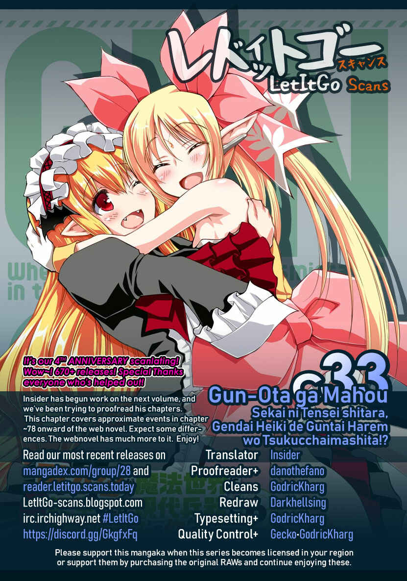 Page 1 Chapter 33 Gun-Ota ga Mahou Sekai ni Tensei shitara, Gendai Heiki de Guntai Harem wo Tsukucchaimashita!?