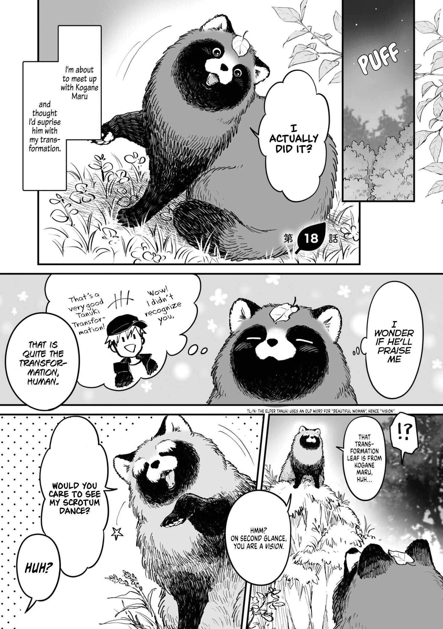 Page 1 Chapter 18 Omae, Tanuki ni Naranee ka?