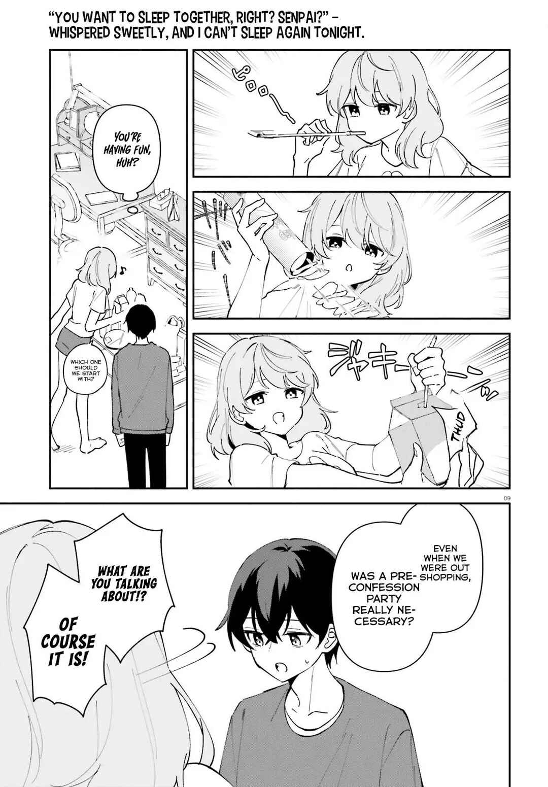 Page 10 Chapter 4 Issho ni Netaindesu yo Ne, Senpai? to Amaku Sasayakarete Konya mo Nemurenai