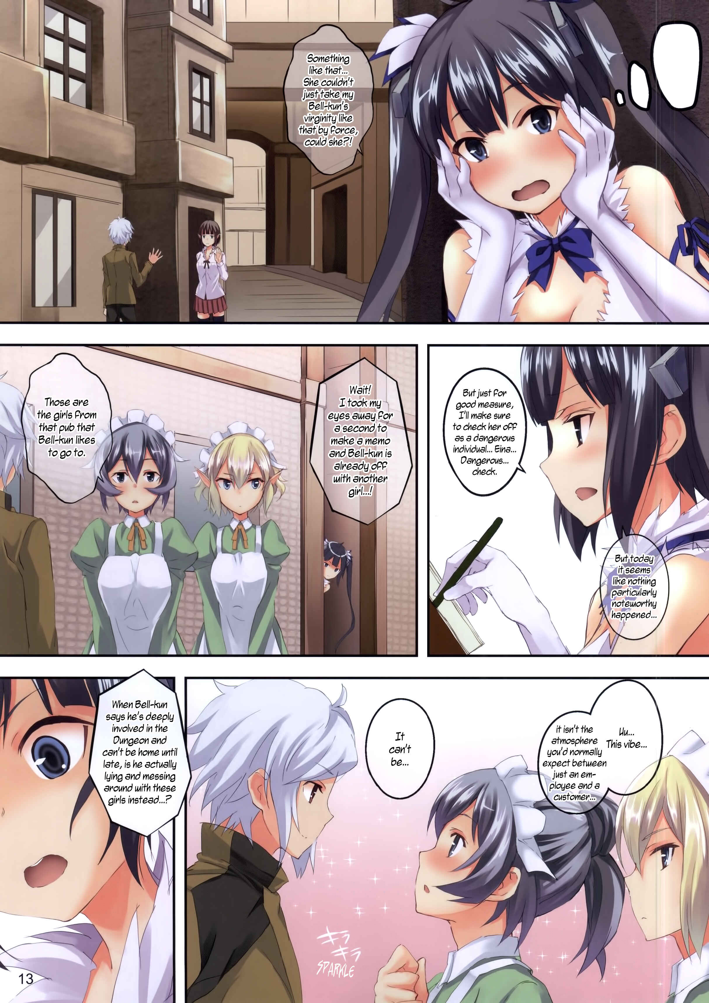 Page 13 Chapter Unknown_6966 Dungeon ni Deai o Motomeru no wa Machigatteiru Darou ka - Bell-kun wa Uwakimono (Doujinshi)