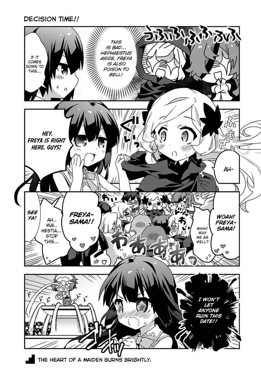 Page 3 Chapter 14 Is It Wrong to Try to Pick Up Girls in a Dungeon? Four-Panel Comic: Days of Goddess