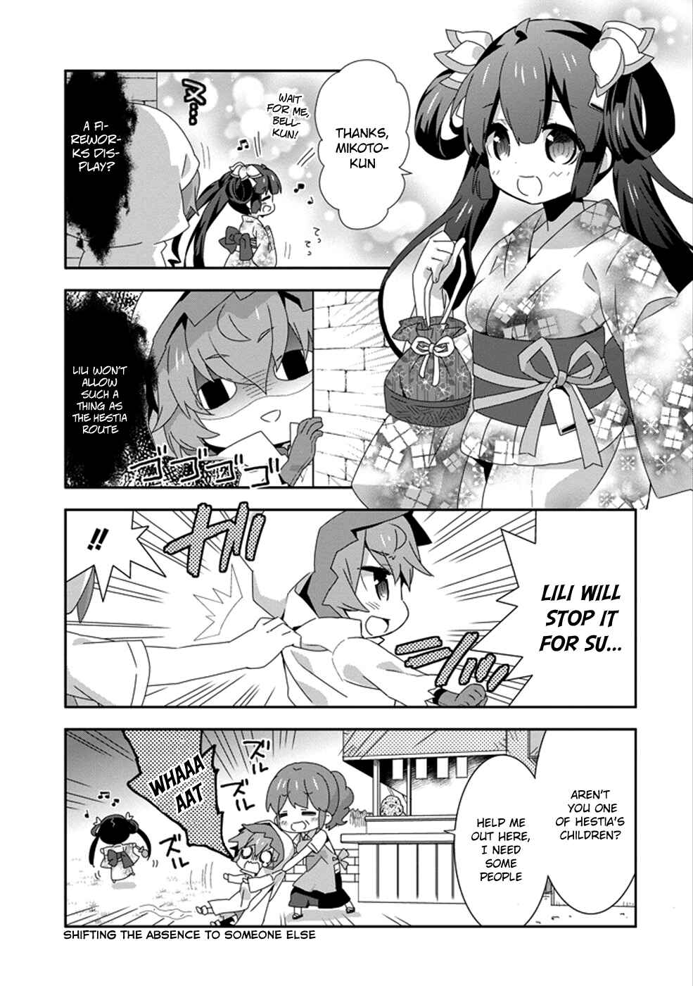 Page 7 Chapter 6 Is It Wrong to Try to Pick Up Girls in a Dungeon? Four-Panel Comic: Days of Goddess