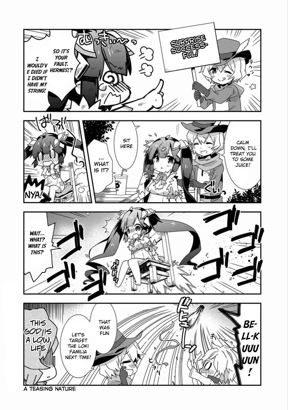Page 8 Chapter 4 Is It Wrong to Try to Pick Up Girls in a Dungeon? Four-Panel Comic: Days of Goddess