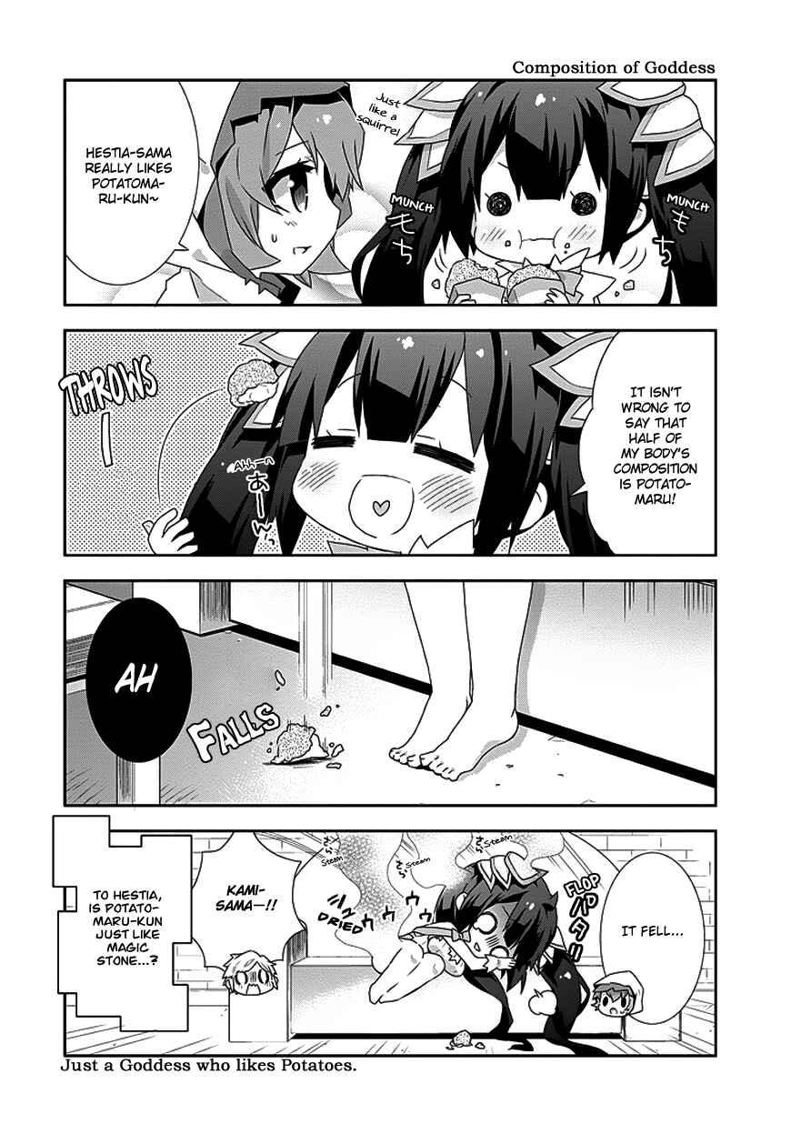 Page 4 Chapter 7 Is It Wrong to Try to Pick Up Girls in a Dungeon? Four-Panel Comic: Days of Goddess