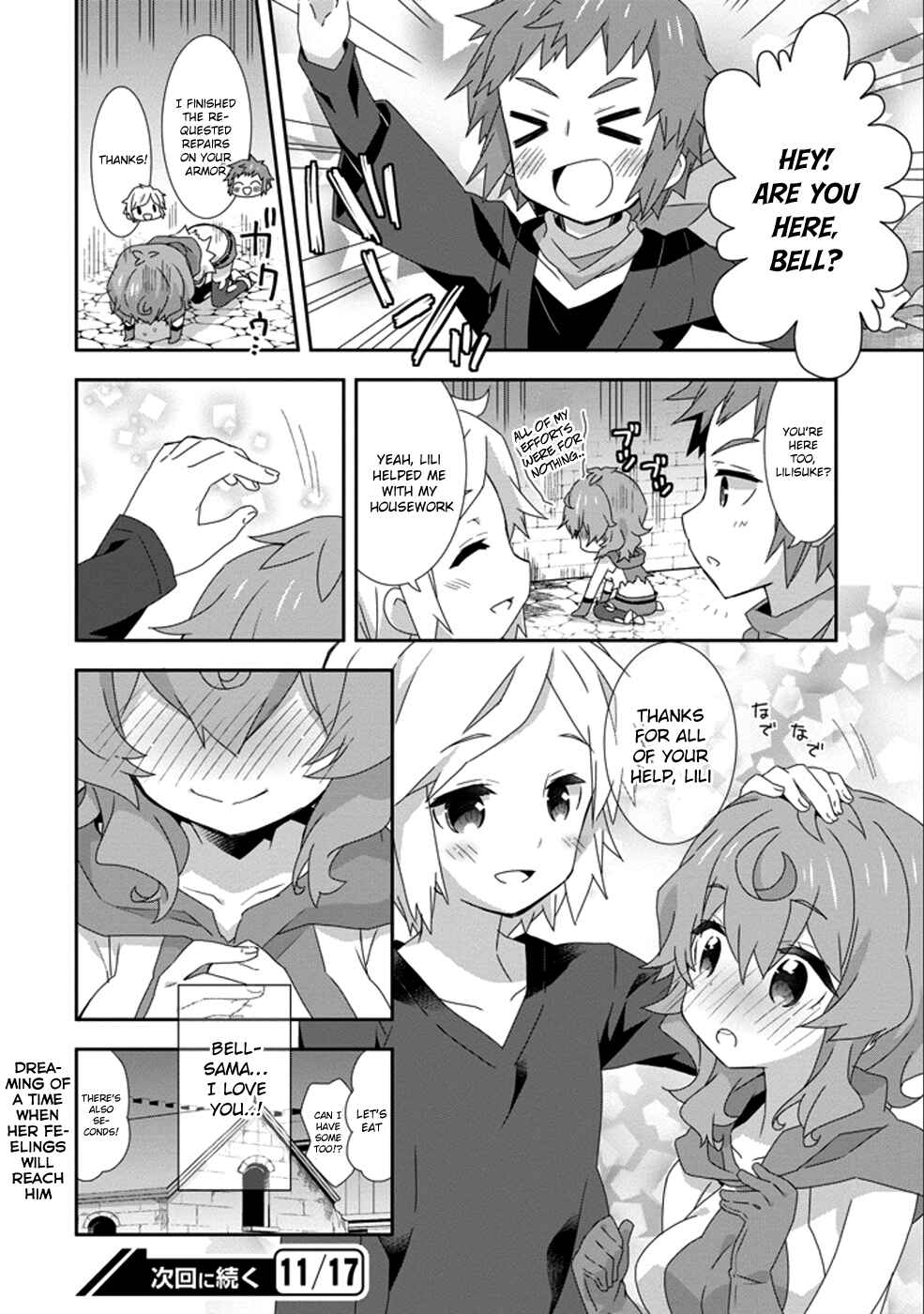 Page 10 Chapter 8 Is It Wrong to Try to Pick Up Girls in a Dungeon? Four-Panel Comic: Days of Goddess
