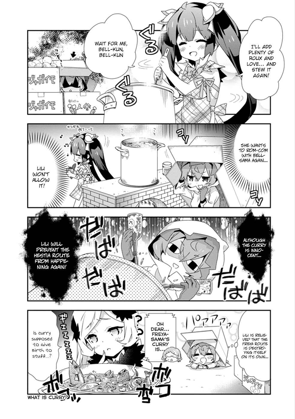 Page 9 Chapter 7 Is It Wrong to Try to Pick Up Girls in a Dungeon? Four-Panel Comic: Days of Goddess