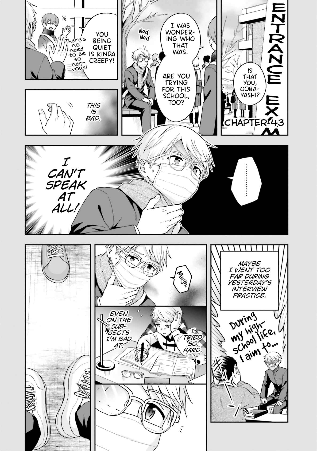 Page 1 Chapter 43 Koe no Chiisai Komori-san to Kusodeka Oogoe no Oobayashi-kun