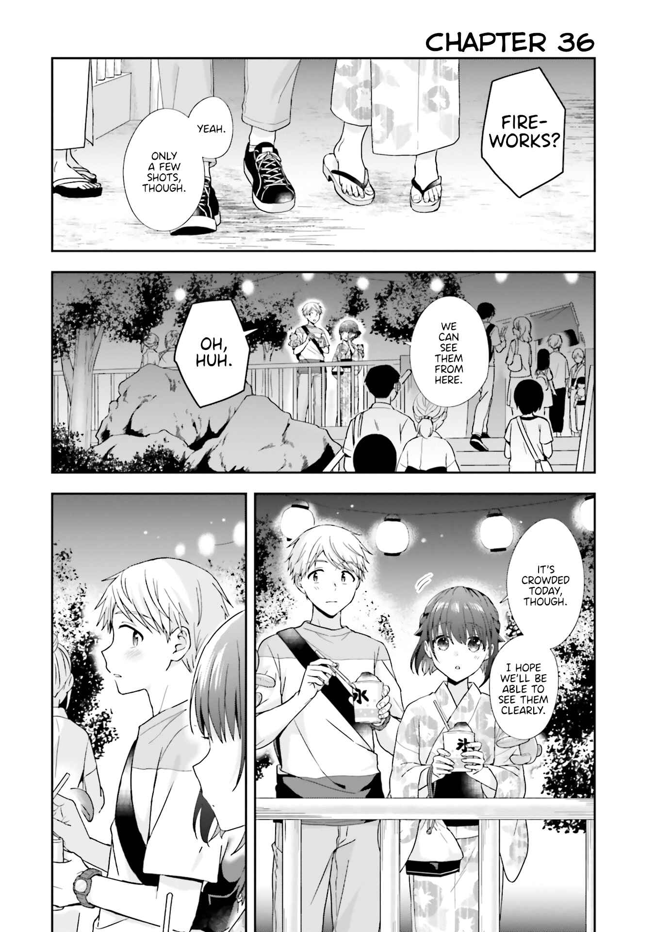 Page 1 Chapter 36 Koe no Chiisai Komori-san to Kusodeka Oogoe no Oobayashi-kun