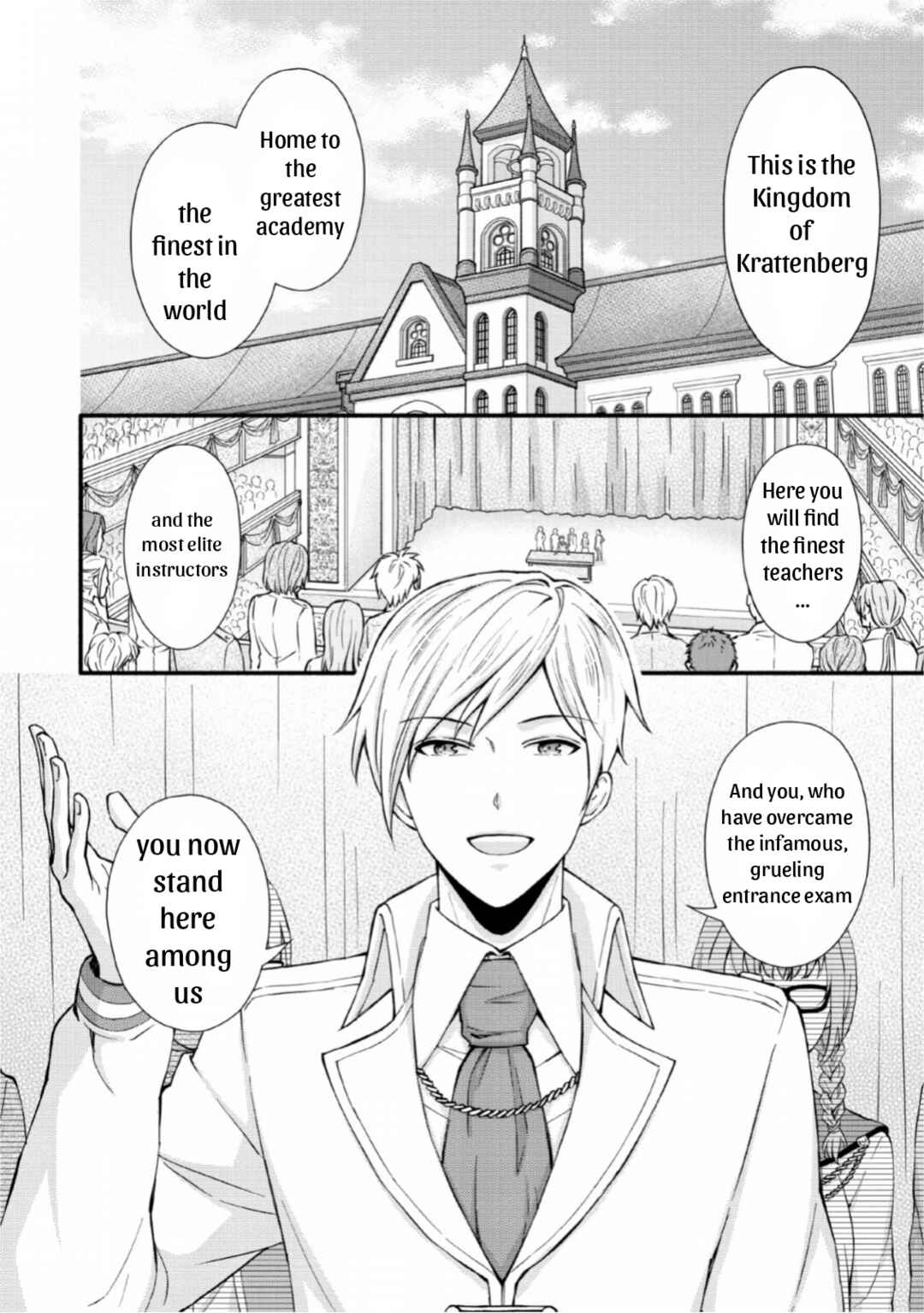 Page 4 Chapter 1 Gakuen Kishi no Level Up! Level 1000 Koe no Tenseisha, Ochikobore Class ni Nyuugaku. Soshite,