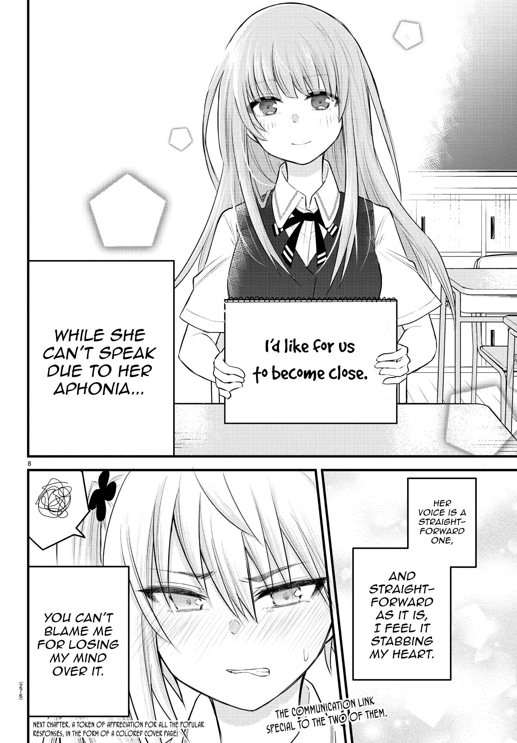 Page 8 Chapter 6 A Girl Who Cant Speak Thinks She Is Too Kind.