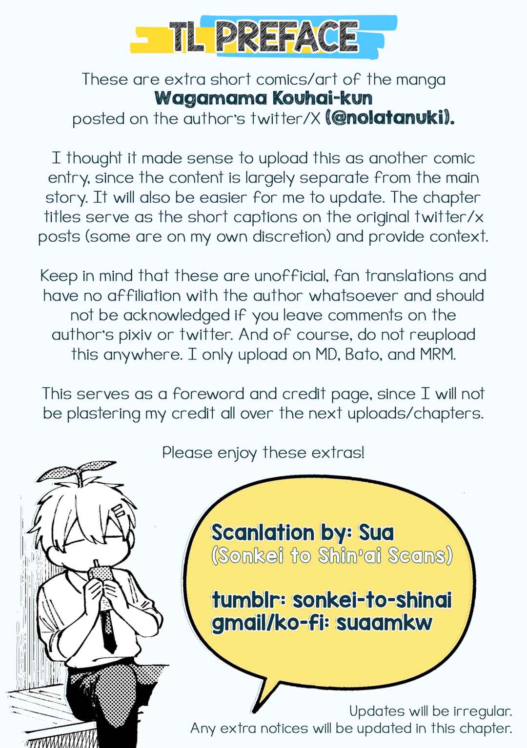 Page 1 Chapter 0 Wagamama Kouhai-kun - Twitter/X Extras