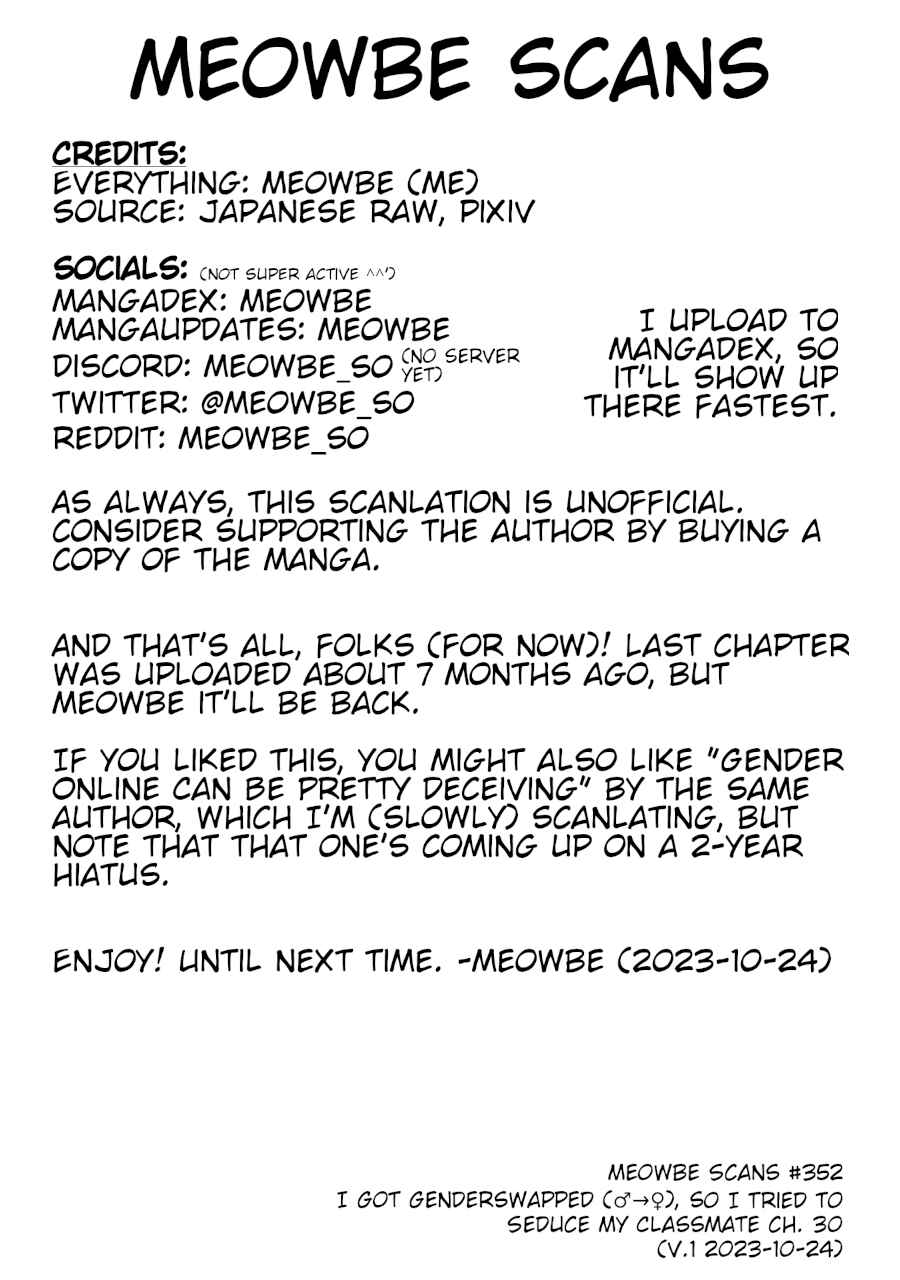 Page 4 Chapter 30 I Got Genderswapped (♂→♀), so I Tried to Seduce My Classmate