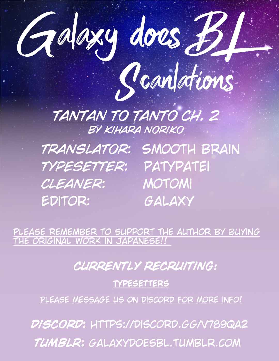 Page 1 Chapter 2 Tantan to Tanto