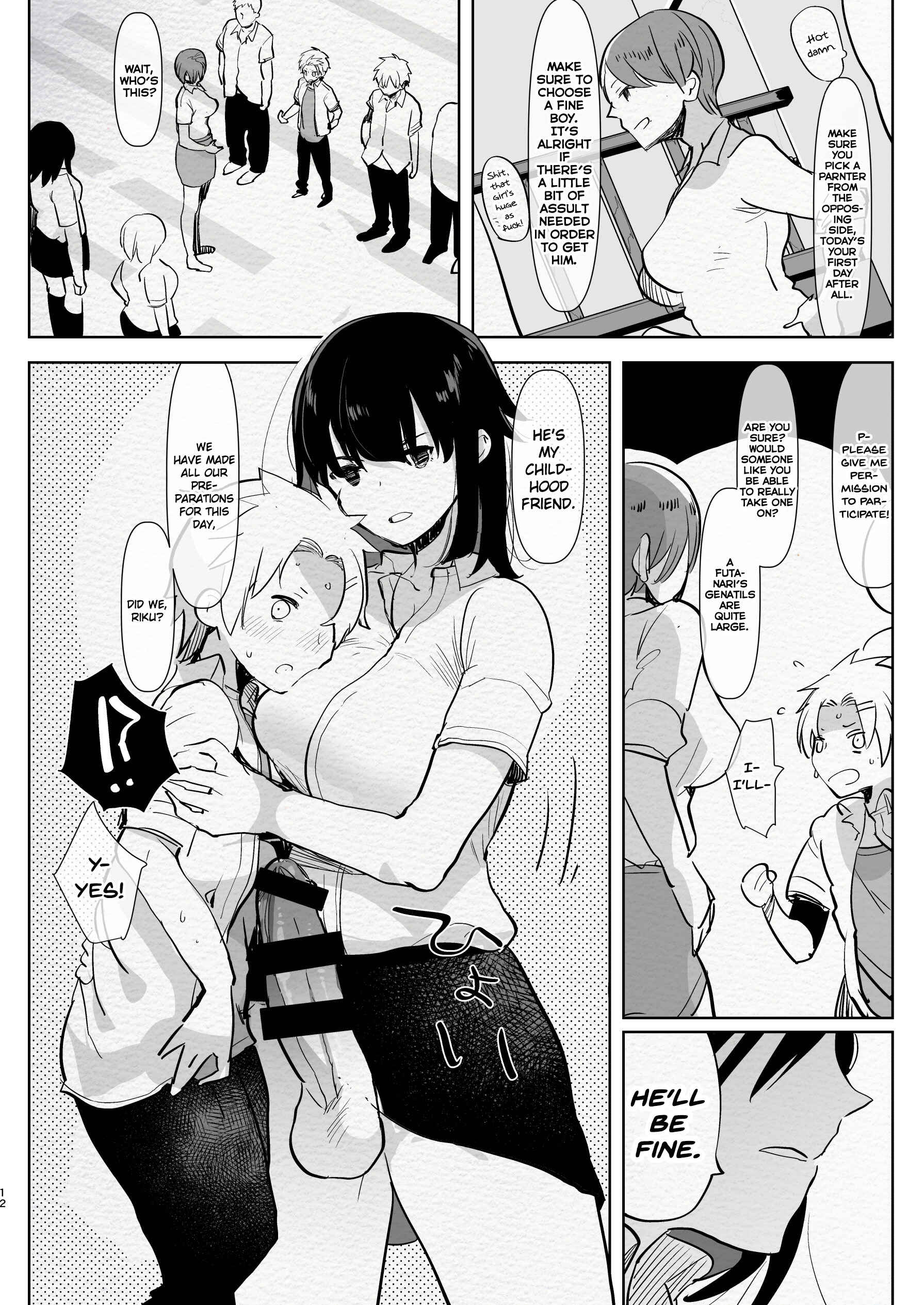 Page 12 Chapter 1 Futanari Osananajimi to Ore to Hajimete no Gyaku Anal Kagai Jugyou