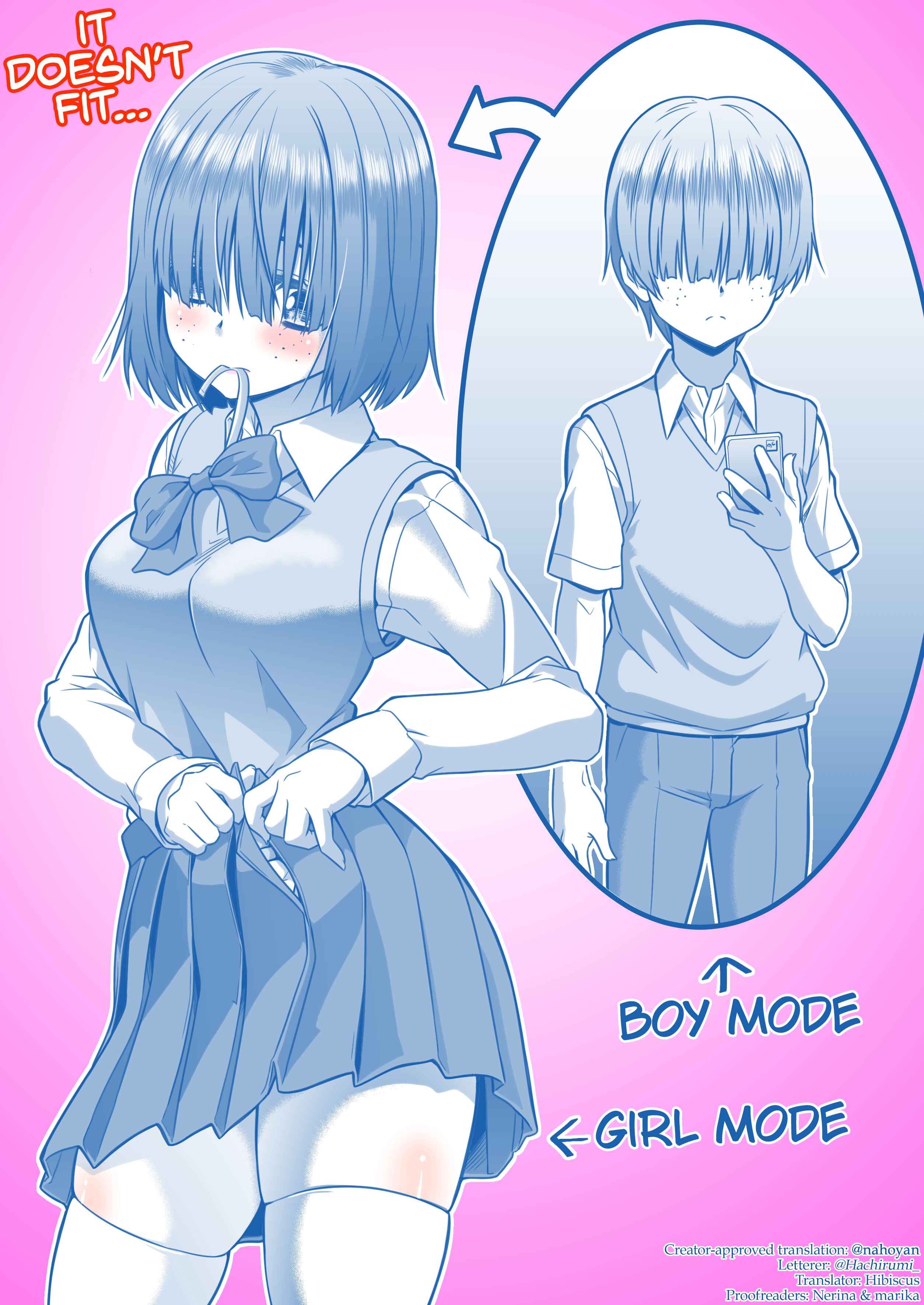 Page 1 Chapter Unknown_1f05 The Genderswapped Boy Who, Even Though Some Parts Now Stick Out, Still Covers His Eyes