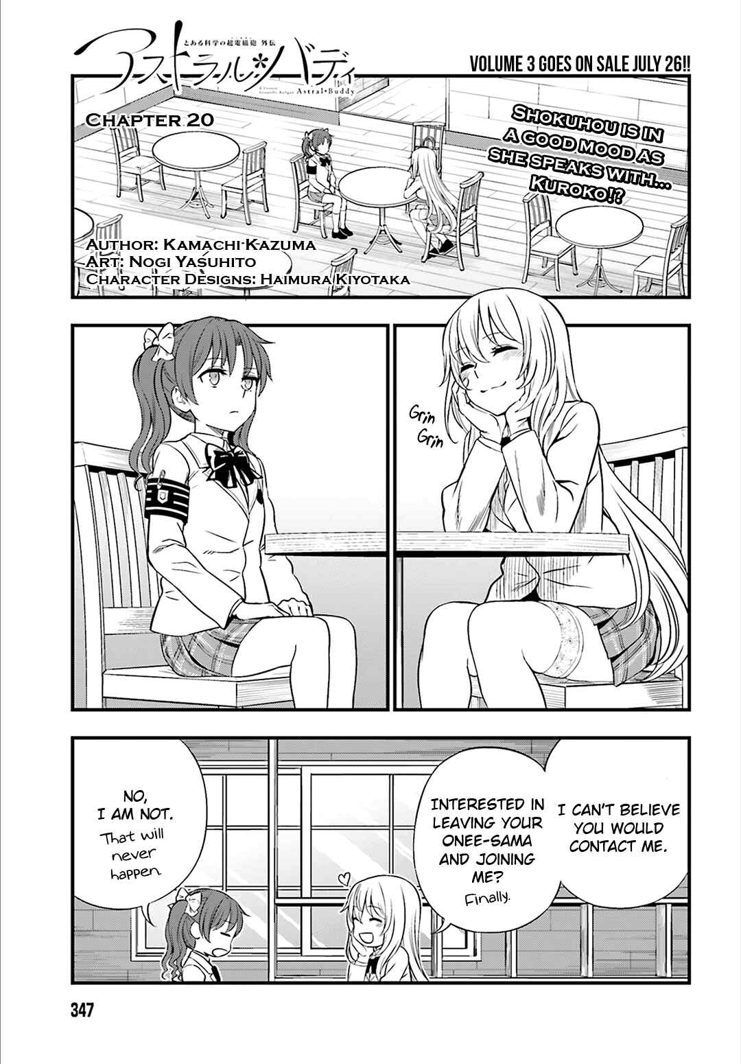 Page 1 Chapter 20 Toaru Kagaku no Railgun Gaiden - Astral Buddy