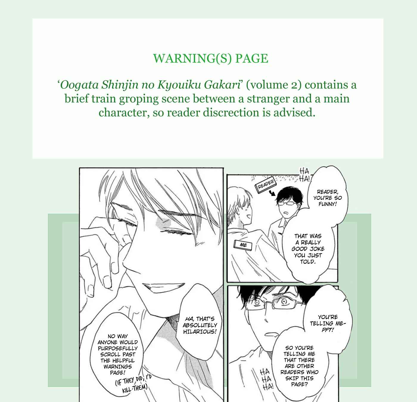 Page 2 Chapter 3 Oogata Shinjin no Kyouiku Gakari