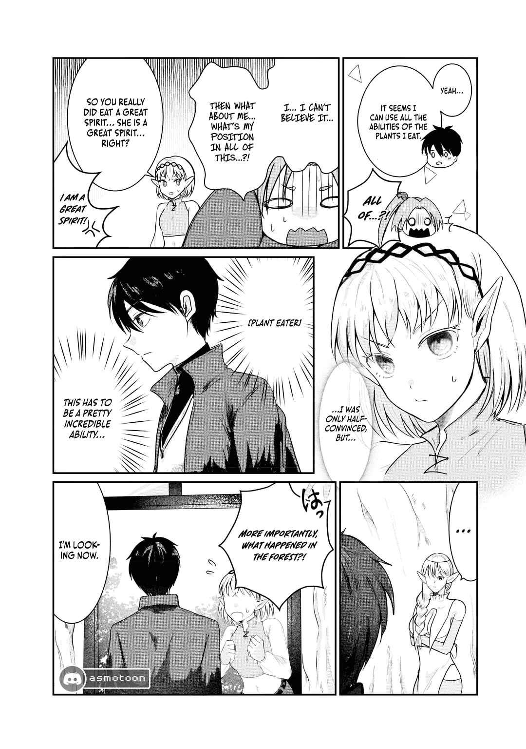 Page 6 Chapter 4 Sono Hen no Kusa demo Kuttoke to Tsuihou Sareta Munou Skill [Shokubutsugui] Mochi Tenseisha, Elf no Sato de Maboroshi no Shokubutsu wo Tabete Musou Suru