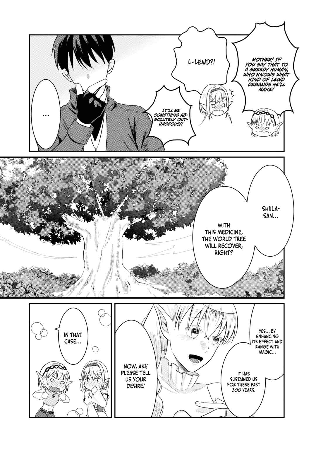 Page 36 Chapter 2 Sono Hen no Kusa demo Kuttoke to Tsuihou Sareta Munou Skill [Shokubutsugui] Mochi Tenseisha, Elf no Sato de Maboroshi no Shokubutsu wo Tabete Musou Suru