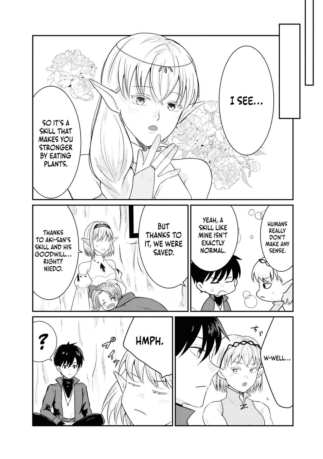 Page 15 Chapter 3 Sono Hen no Kusa demo Kuttoke to Tsuihou Sareta Munou Skill [Shokubutsugui] Mochi Tenseisha, Elf no Sato de Maboroshi no Shokubutsu wo Tabete Musou Suru