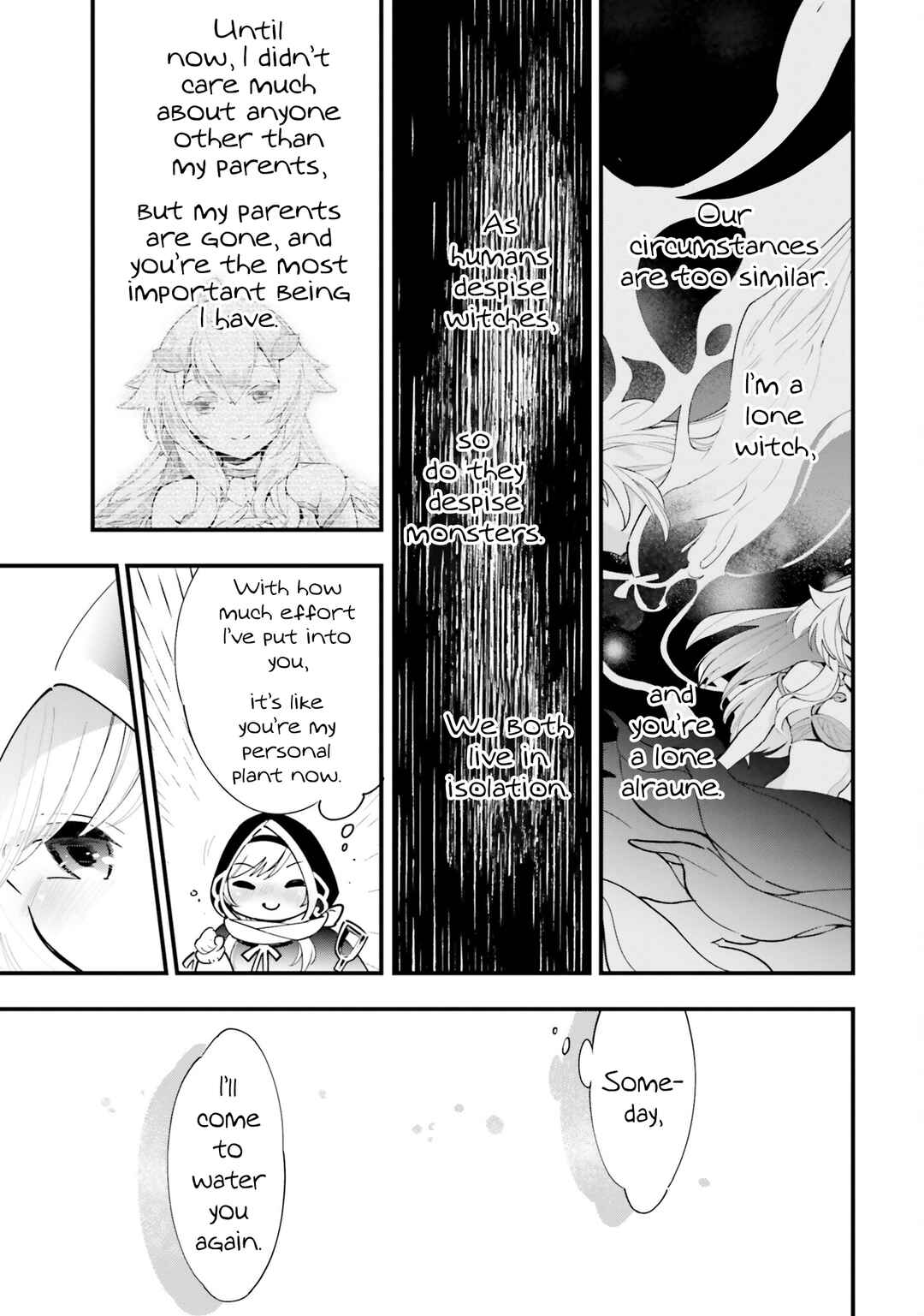 Page 24 Chapter 9 Shokubutsu Monster Musume Nikki ~Seijo datta Watashi ga Uragirareta Hate ni Aruraune ni Tensei Shite Shimatta node, kore kara wa Kougousei wo Shinagara Shizuka ni Shokubutsu Life wo Sugoshimasu~