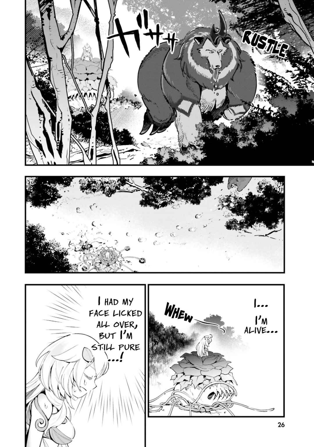 Page 26 Chapter 6 Shokubutsu Monster Musume Nikki ~Seijo datta Watashi ga Uragirareta Hate ni Aruraune ni Tensei Shite Shimatta node, kore kara wa Kougousei wo Shinagara Shizuka ni Shokubutsu Life wo Sugoshimasu~