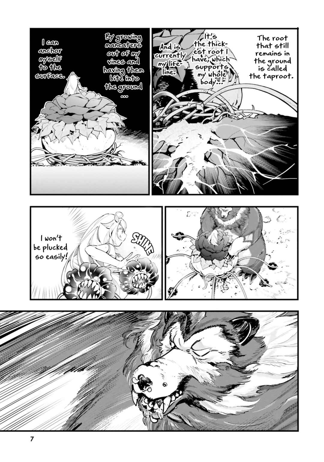 Page 7 Chapter 6 Shokubutsu Monster Musume Nikki ~Seijo datta Watashi ga Uragirareta Hate ni Aruraune ni Tensei Shite Shimatta node, kore kara wa Kougousei wo Shinagara Shizuka ni Shokubutsu Life wo Sugoshimasu~