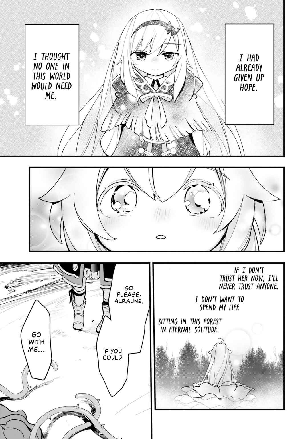 Page 22 Chapter 15 Shokubutsu Monster Musume Nikki ~Seijo datta Watashi ga Uragirareta Hate ni Aruraune ni Tensei Shite Shimatta node, kore kara wa Kougousei wo Shinagara Shizuka ni Shokubutsu Life wo Sugoshimasu~