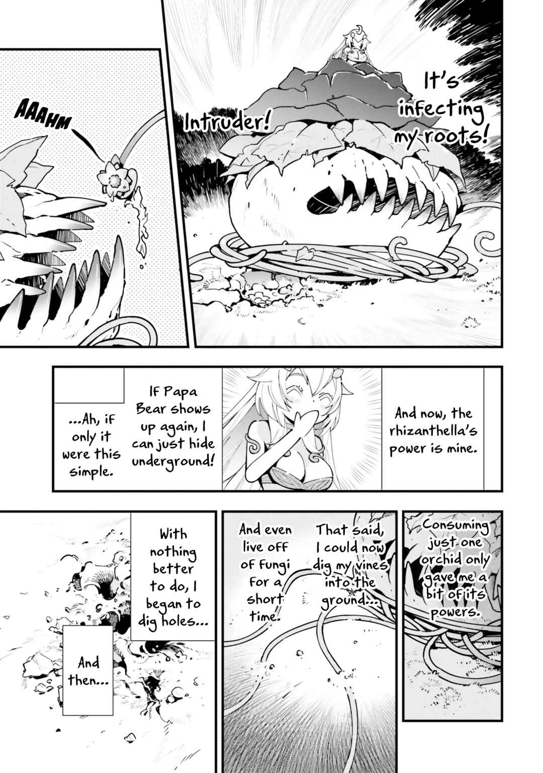 Page 16 Chapter 7 Shokubutsu Monster Musume Nikki ~Seijo datta Watashi ga Uragirareta Hate ni Aruraune ni Tensei Shite Shimatta node, kore kara wa Kougousei wo Shinagara Shizuka ni Shokubutsu Life wo Sugoshimasu~