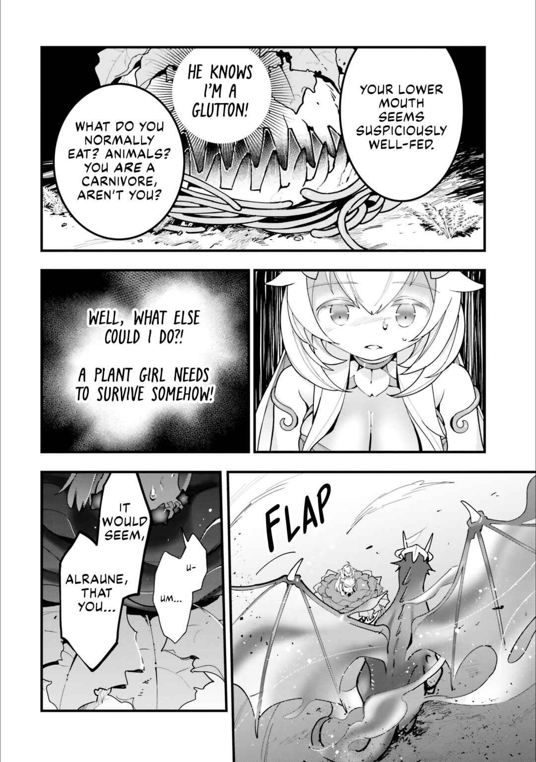 Page 13 Chapter 14 Shokubutsu Monster Musume Nikki ~Seijo datta Watashi ga Uragirareta Hate ni Aruraune ni Tensei Shite Shimatta node, kore kara wa Kougousei wo Shinagara Shizuka ni Shokubutsu Life wo Sugoshimasu~