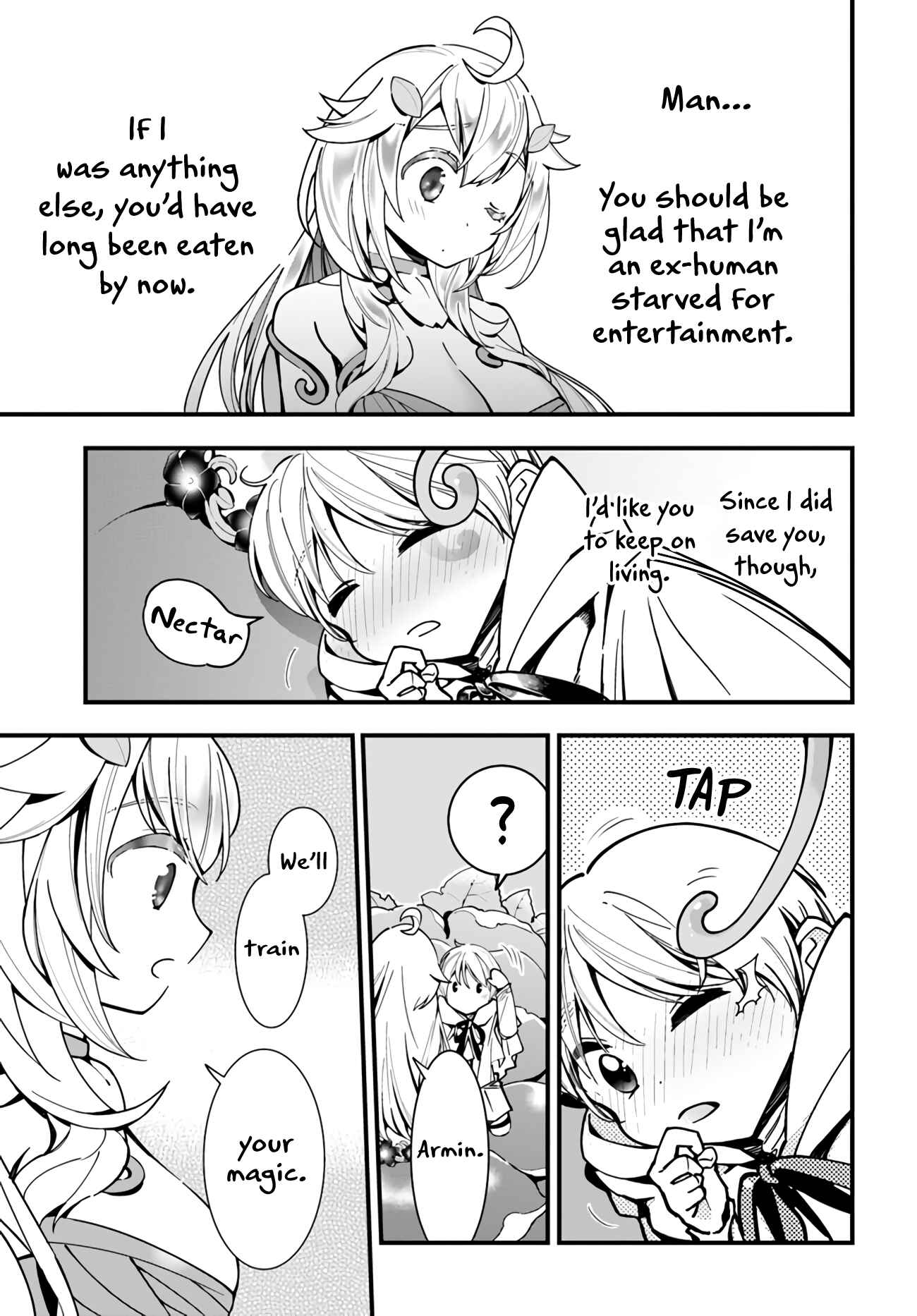 Page 20 Chapter 4 Shokubutsu Monster Musume Nikki ~Seijo datta Watashi ga Uragirareta Hate ni Aruraune ni Tensei Shite Shimatta node, kore kara wa Kougousei wo Shinagara Shizuka ni Shokubutsu Life wo Sugoshimasu~
