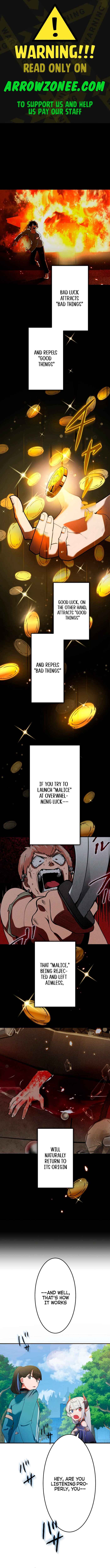 Page 1 Chapter 4 Maxed-Out Luck Overpower — The Unluckiest Adventurer Becomes the Strongest Through Reversed Stats!