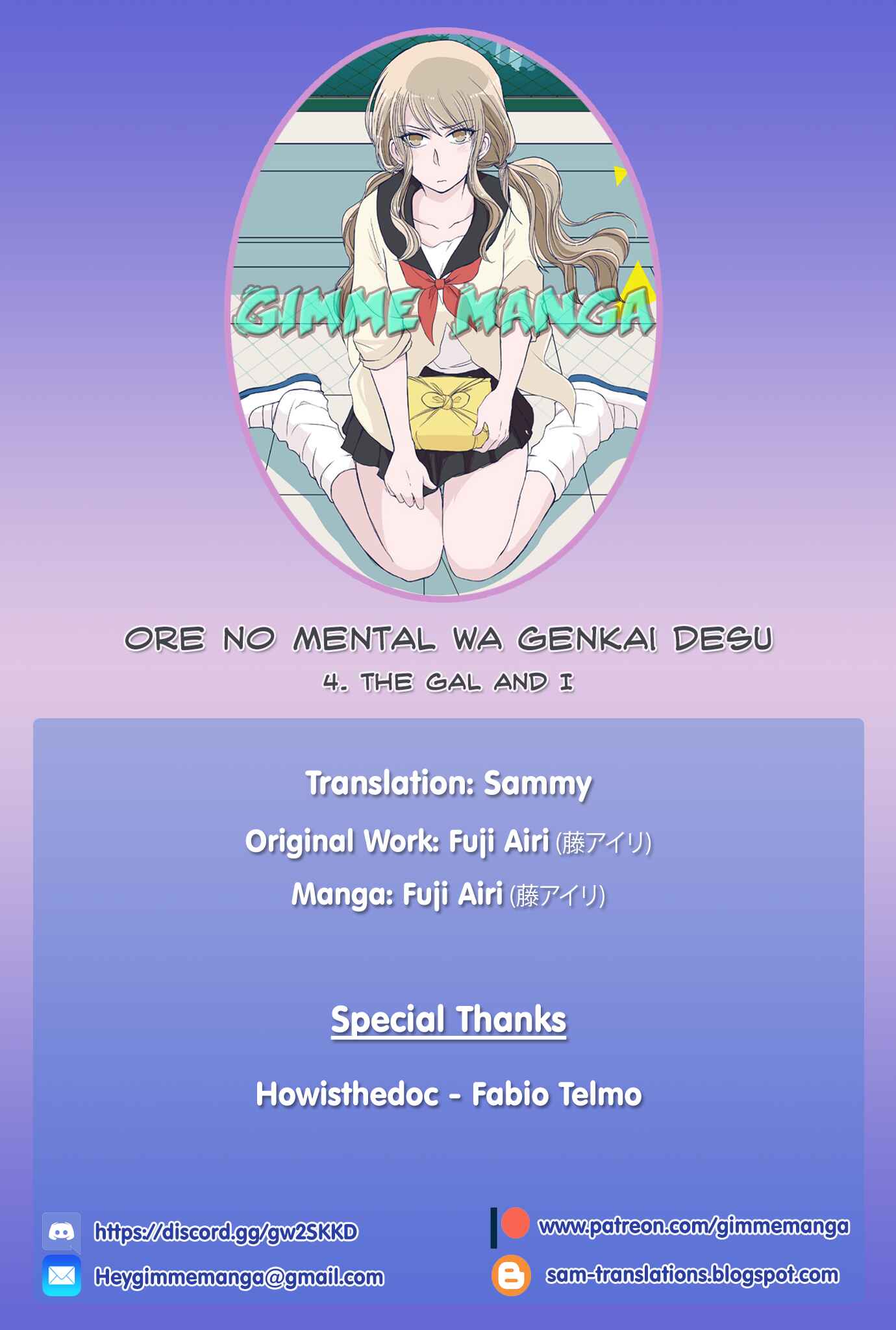 Page 1 Chapter 4 Ore no Mental wa Genkai desu