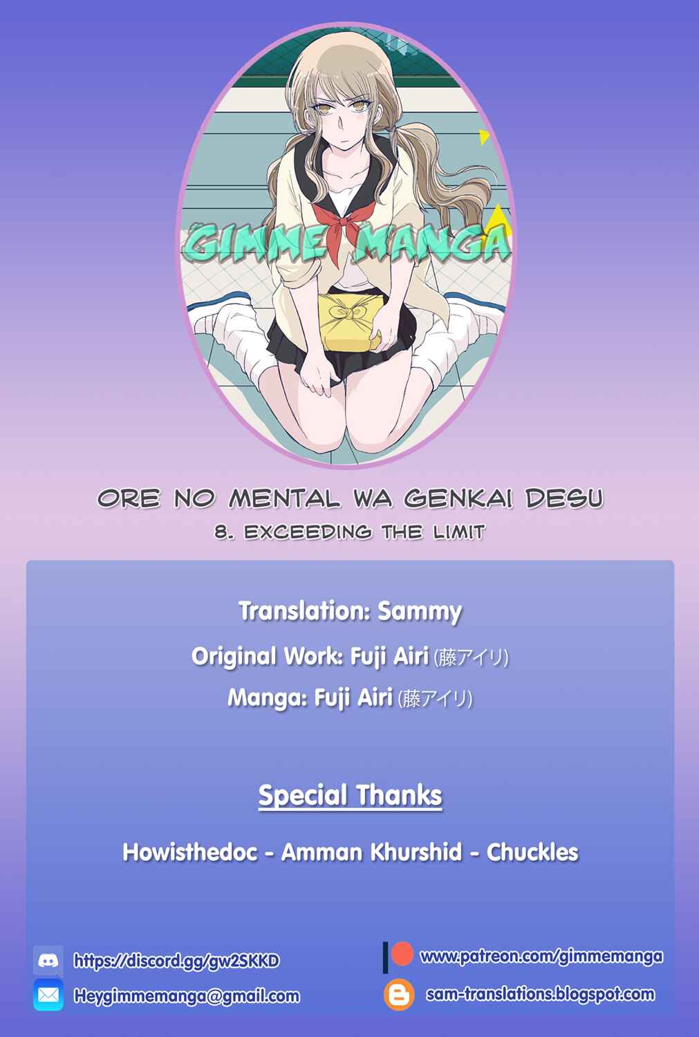 Page 1 Chapter 8 Ore no Mental wa Genkai desu