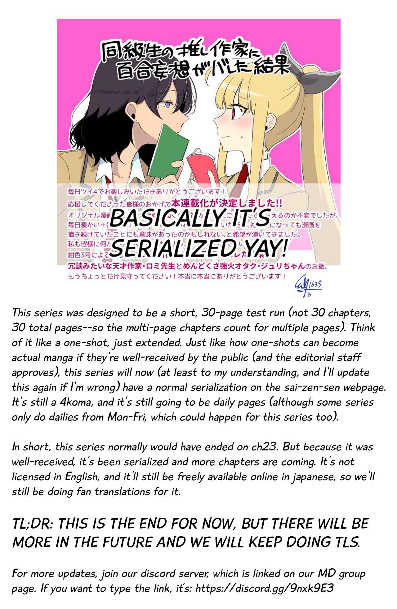 Page 2 Chapter 23.1 Dokyuusei no Oshi Sakka ni Yuri Mousou ga Bareta Kekka