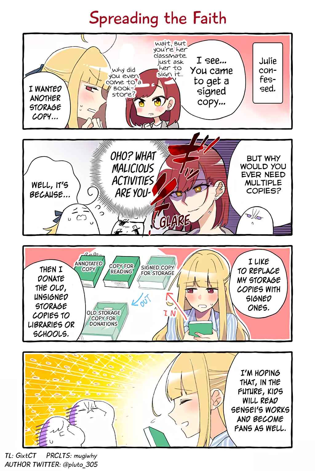 Page 1 Chapter 38 Dokyuusei no Oshi Sakka ni Yuri Mousou ga Bareta Kekka