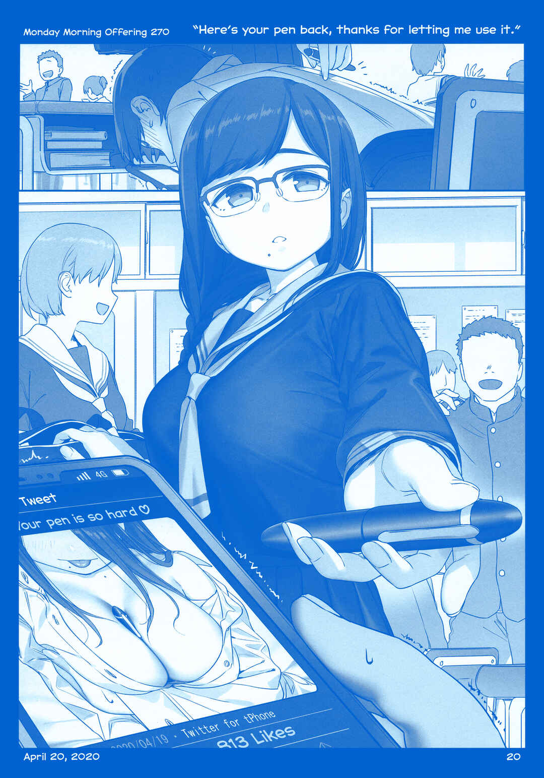 Page 20 Chapter 36 Getsuyoubi no Tawawa  (Twitter Webcomic)