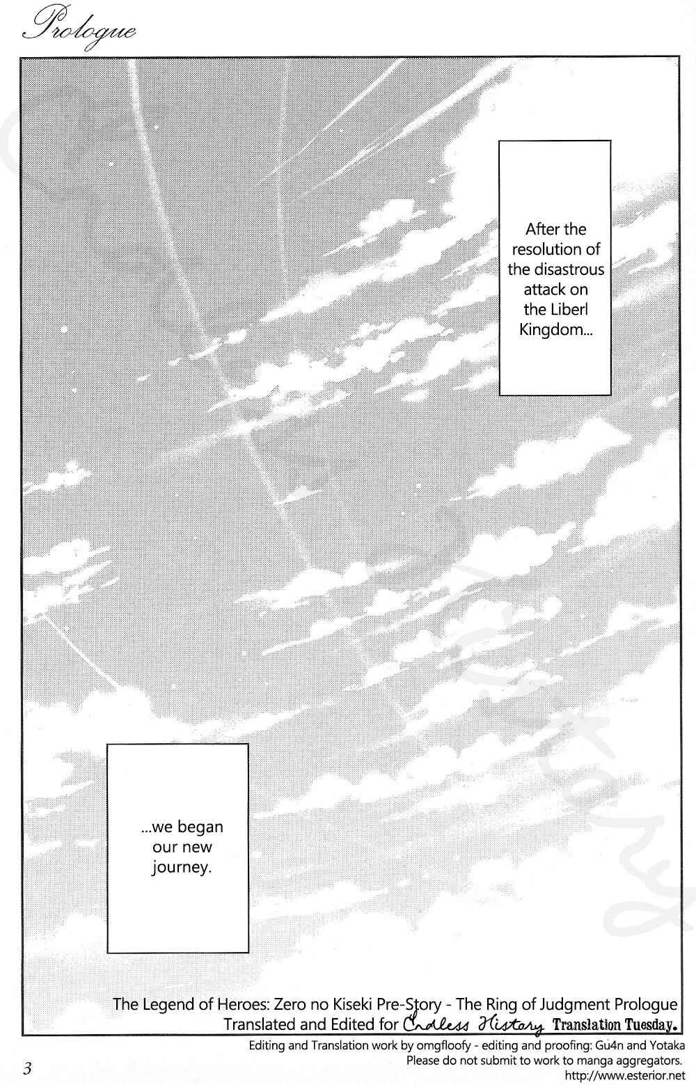 Page 1 Chapter 0 Eiyuu Densetsu - Rei no Kiseki Prestory: Shinpan no Yubiwa
