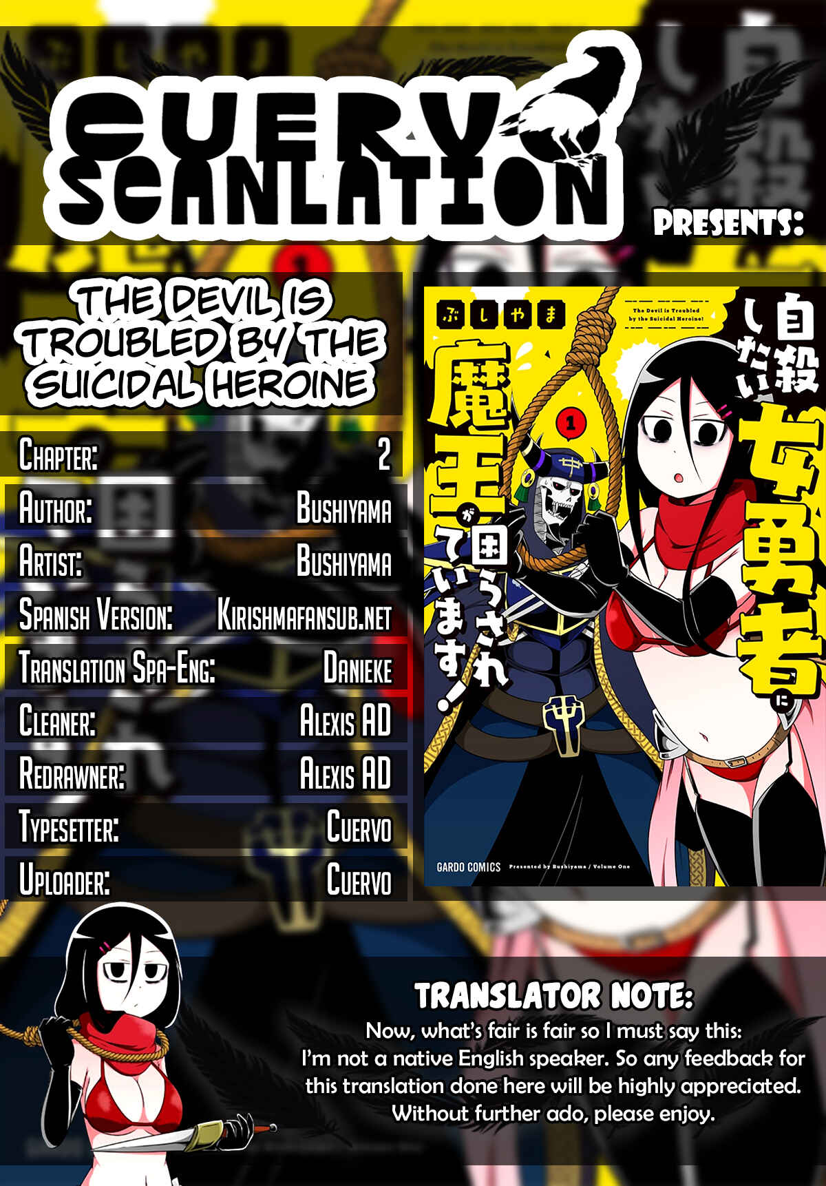 Page 1 Chapter 2 Jisatsushitai Onna Yuusha ni Maou ga Komarasareteimasu!
