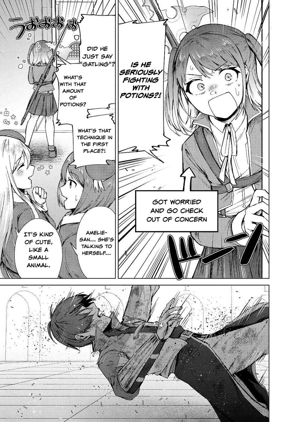 Page 7 Chapter 11 Potion wa 160 km/h de Nageru Mono! ~Item-gakari no Ore ga Bannou Kaifukuyaku o Touteki suru Koto de Saikyou no Boukensha ni Nariagaru!?~